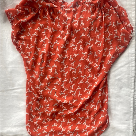 Pleione Red Blouse with White Rabbit Print - Picture 5 of 6
